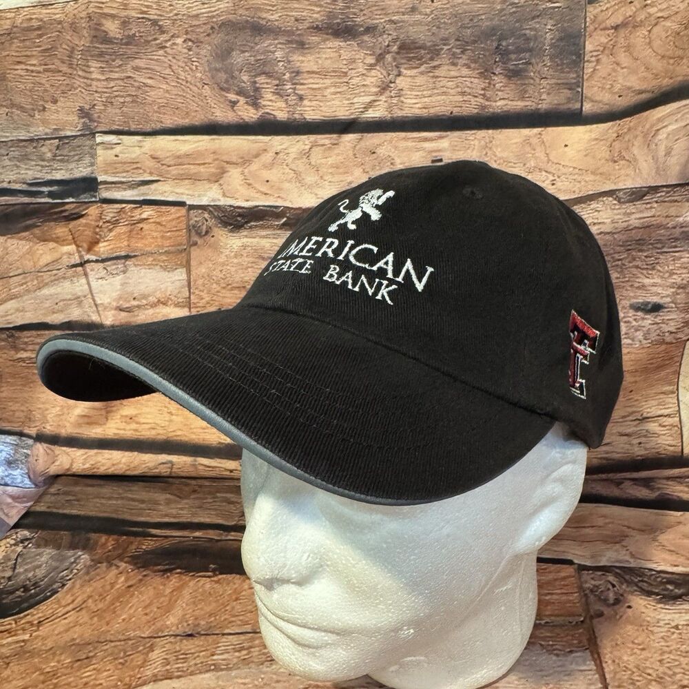 Texas Tech Red Raiders American State Bank Adjustable Hat Port Authority Cap Blk